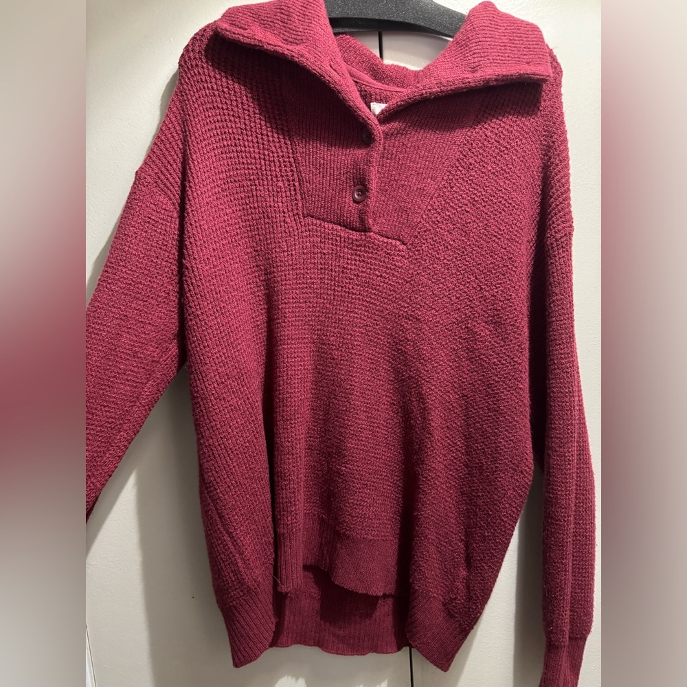 Aerie Waffle Button Sweater